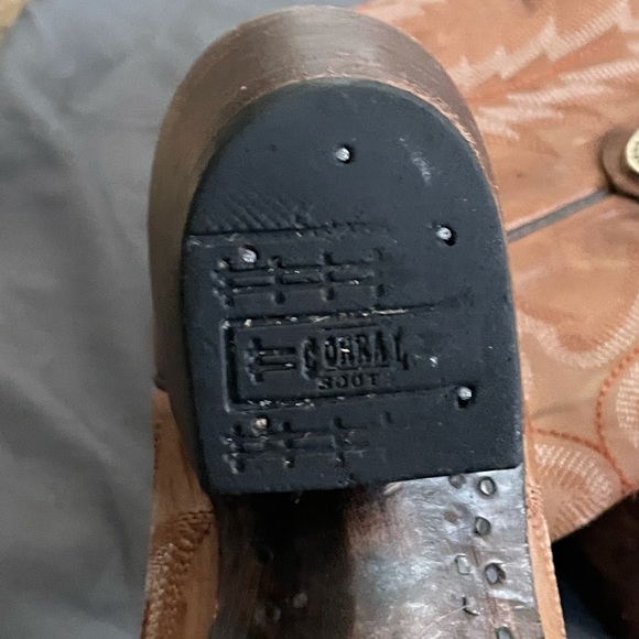 CORRAL Picasso Cognac Full Stitch Boots 7.5 W - Picture 7 of 11